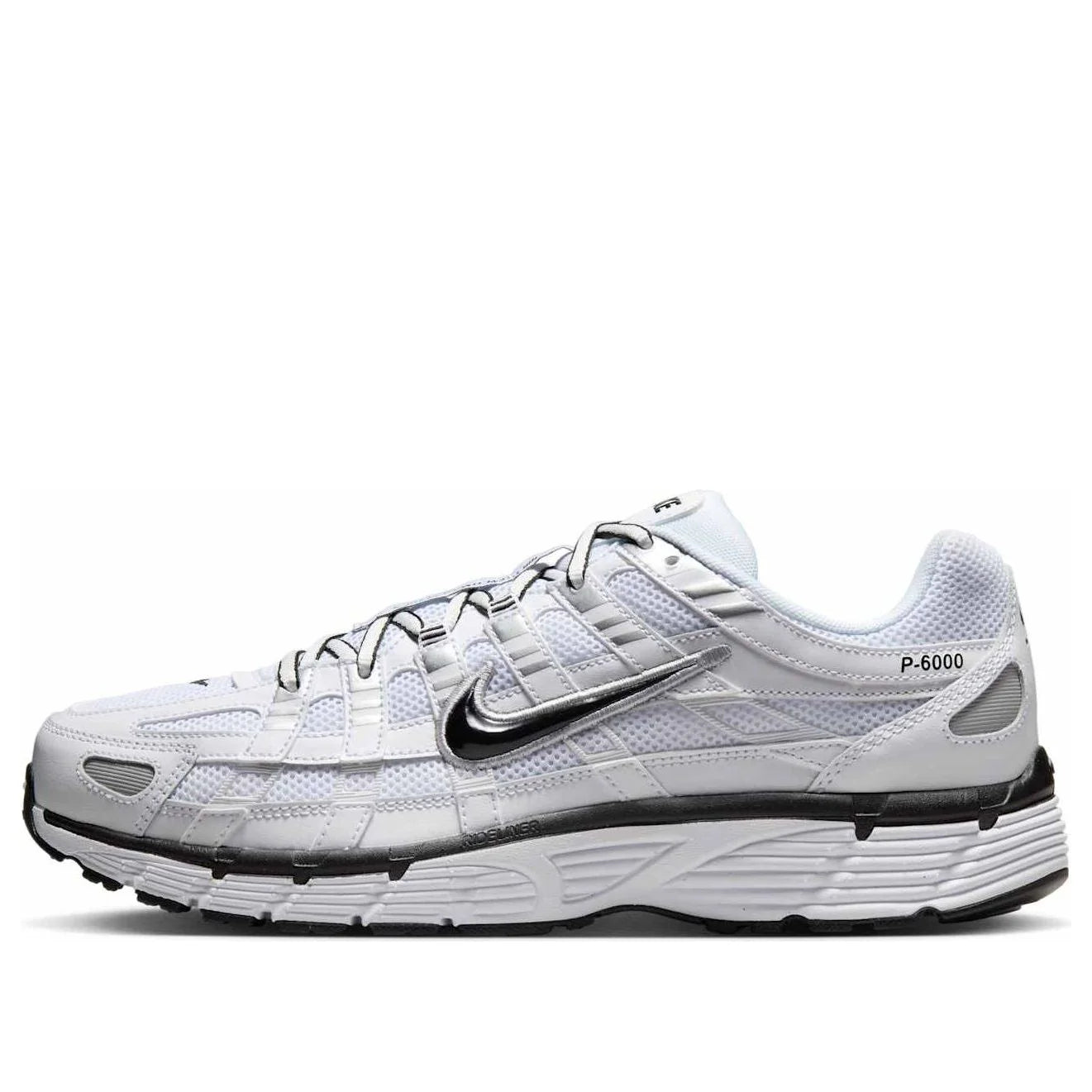 Nike P-6000 White Metallic Silver Black