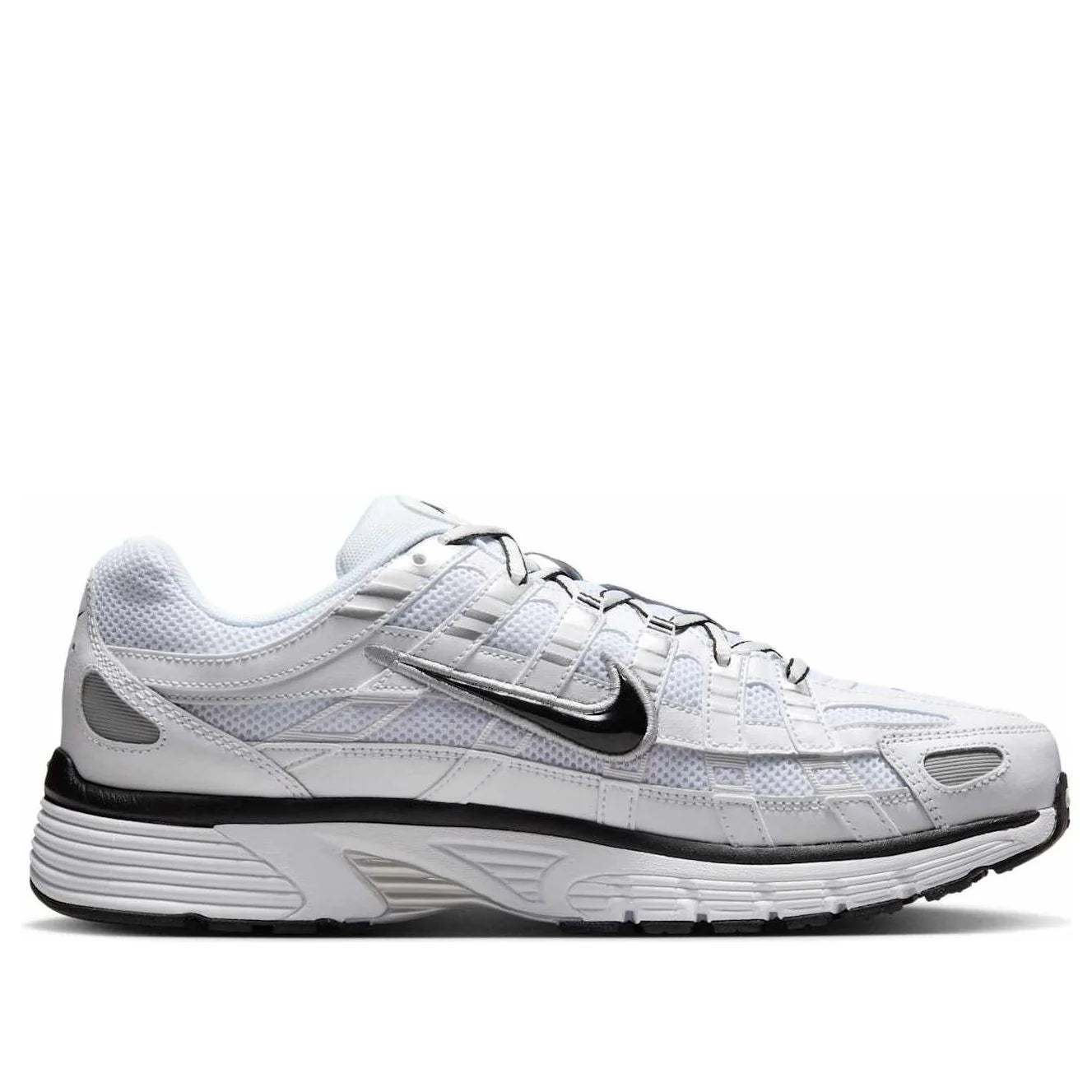 Nike P-6000 White Metallic Silver Black