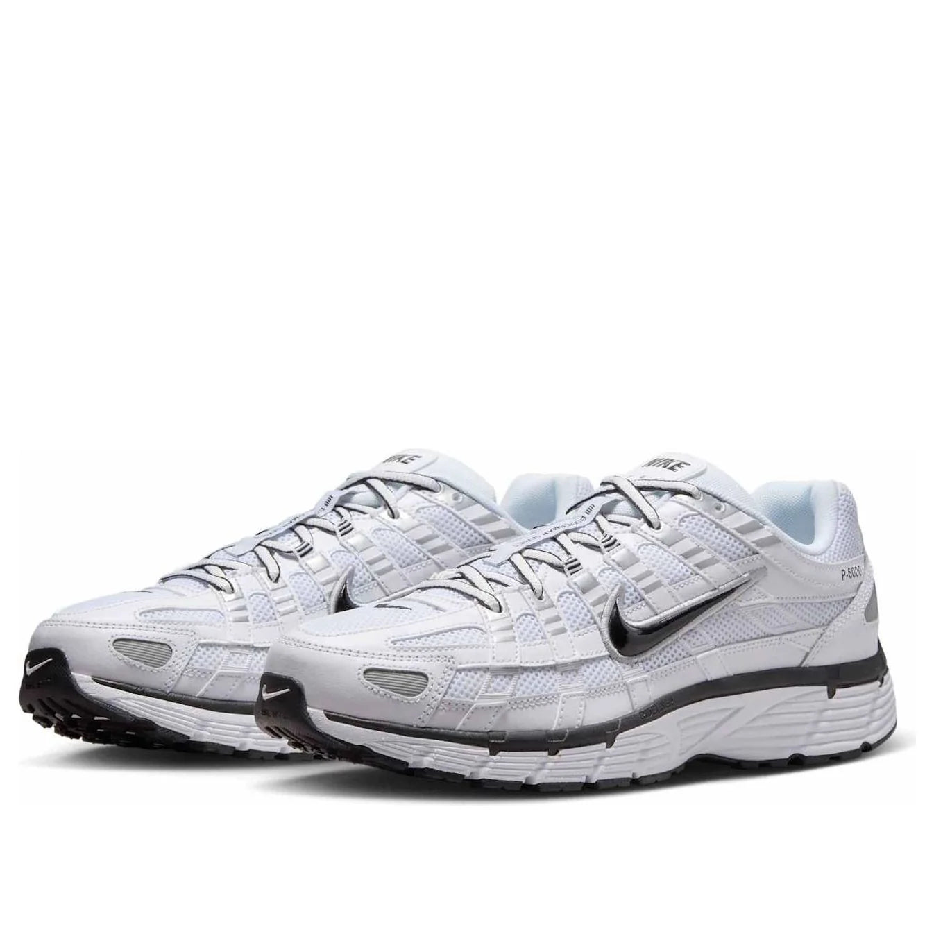 Nike P-6000 White Metallic Silver Black